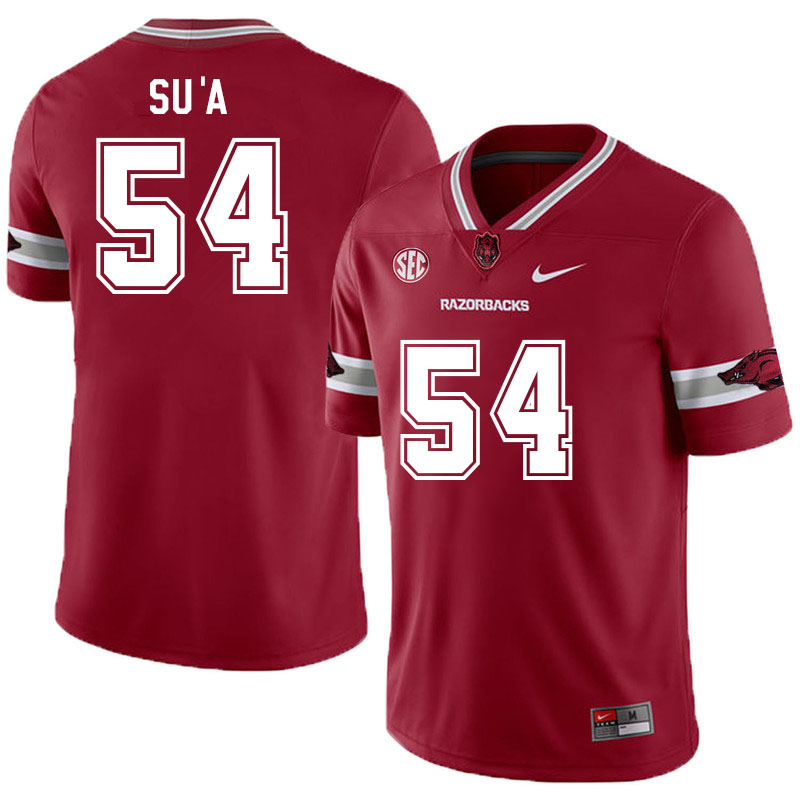 Men #54 Joey Su'a Arkansas Razorback College Football Jerseys Stitched Sale-Alternate Cardinal - Click Image to Close